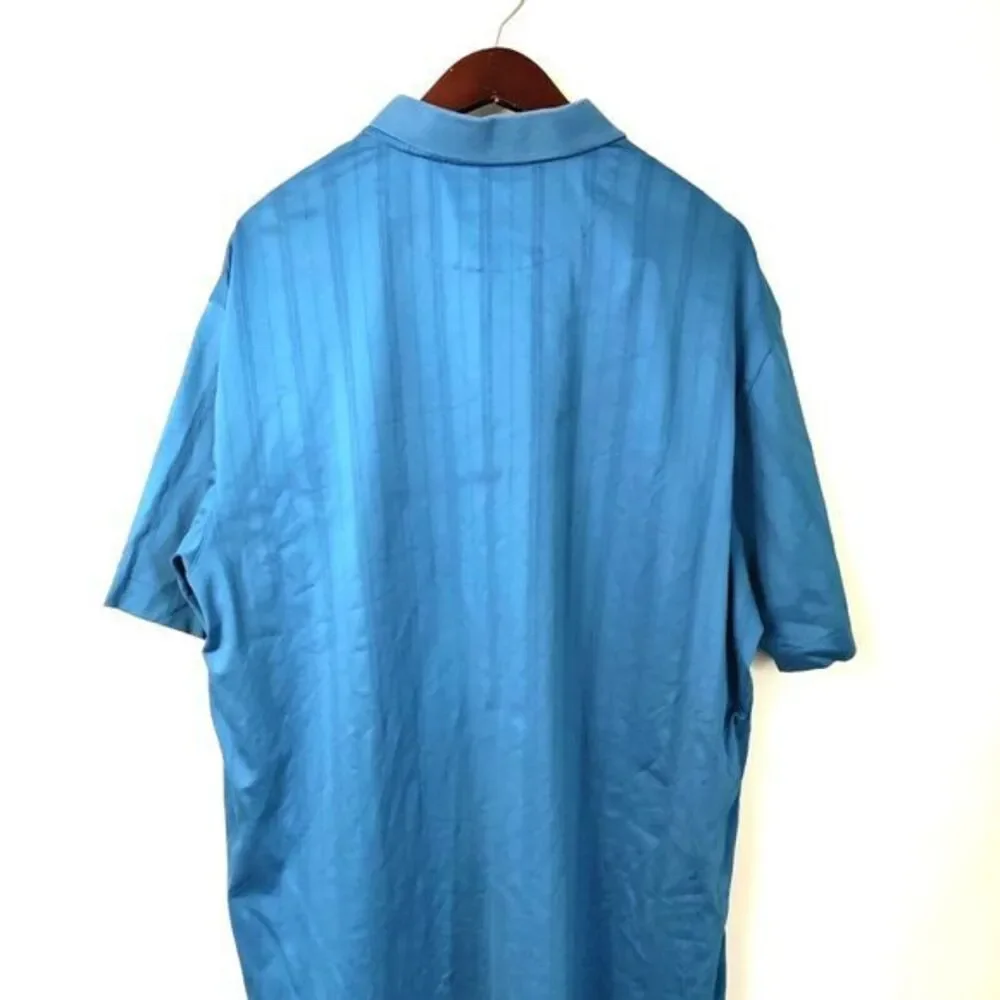 Tiger Woods Golf Polo Men Blue XL Nike Collection Perforated Dri Fit‎ Shirt VTG